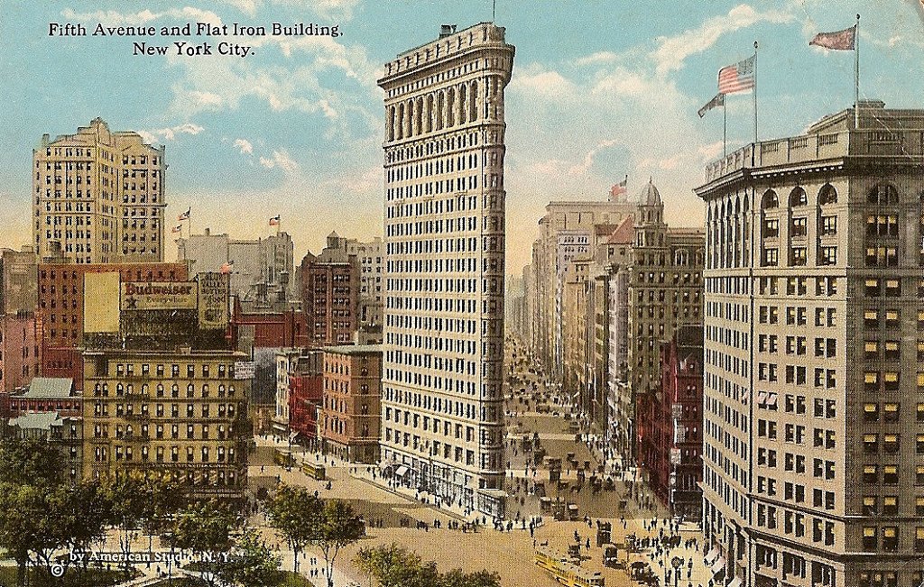 5th-avenue-and-flat-iron-building-ny-posted-1922
