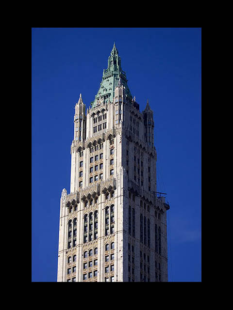 Top of the Woolworth building, was once the tallest skyscraper until 1930, Manhattan, New York, America, USA